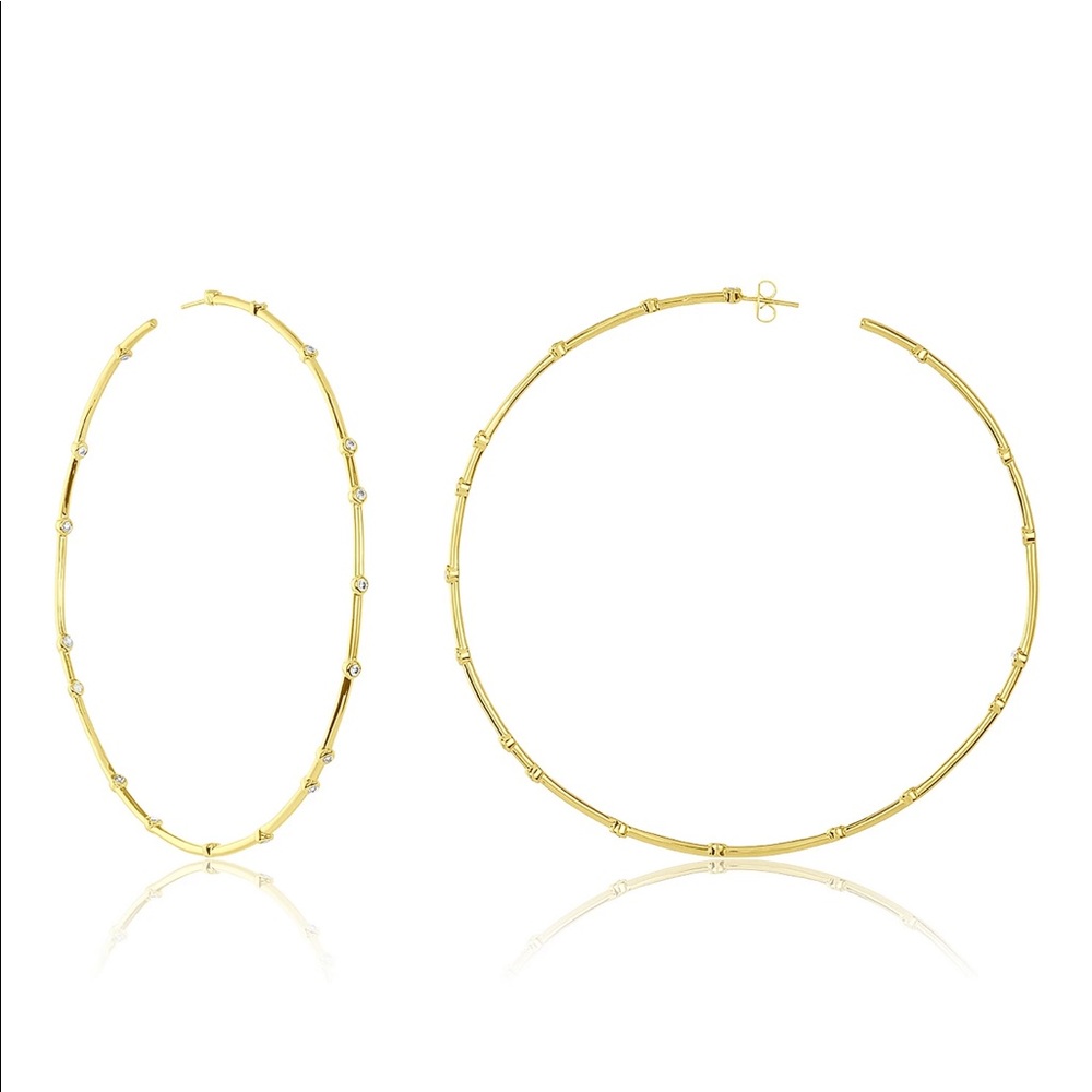 Melinda Maria Big A** Hoops 4” Gold